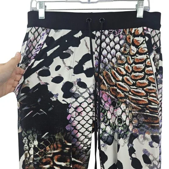 Eva Varro Mixed Animal Print Jogger Pants Multicolor Women’s Size M Preppy Artsy - Picture 3 of 8